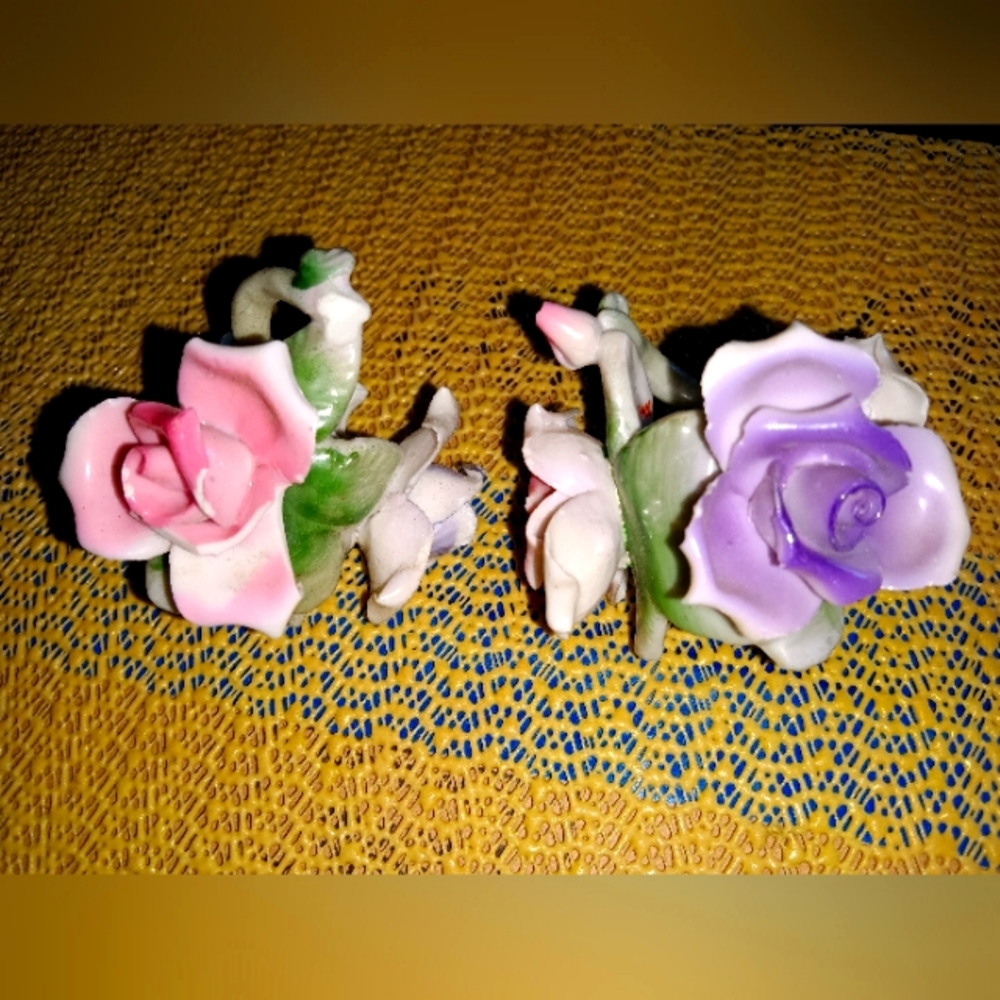 ANTIQUE porcelain napkin rings